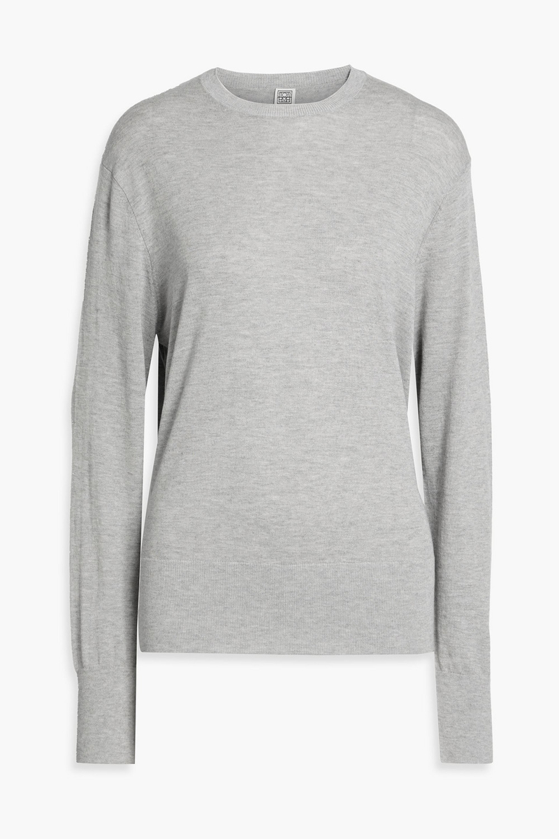 toteme - silk-blend sweater - gray - xxs