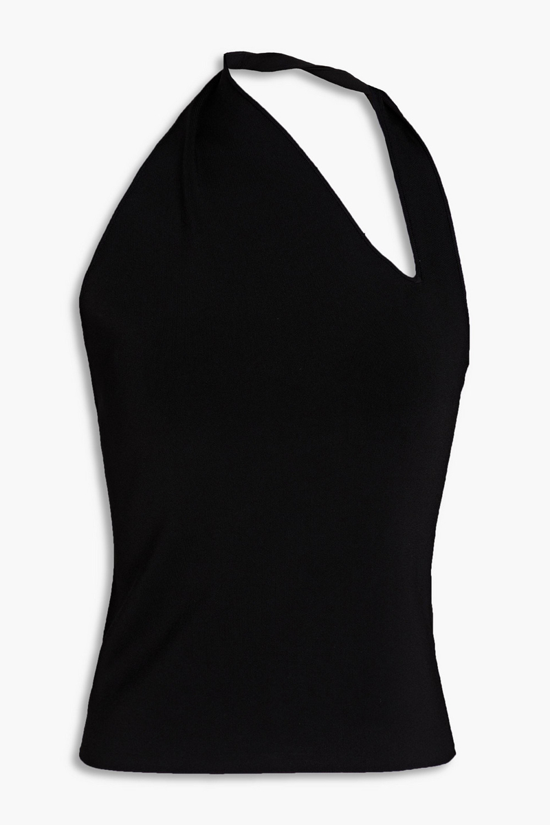 Galvan London - Artemis stretch-knit halterneck top - Black - M