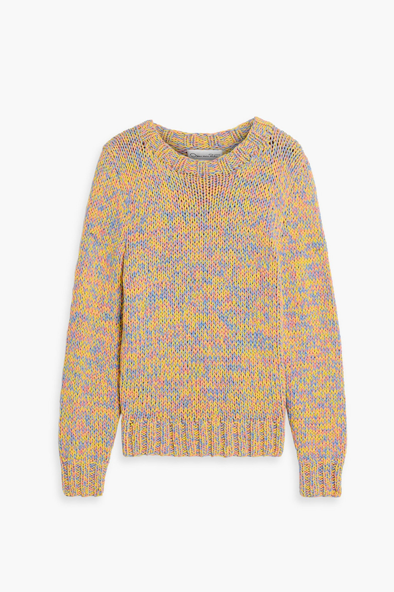 oscar de la renta - marled cotton sweater - multicolor - s
