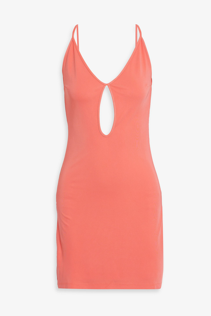 Zeynep Arcay - Open-back cutout stretch-jersey mini dress - Orange - US 8