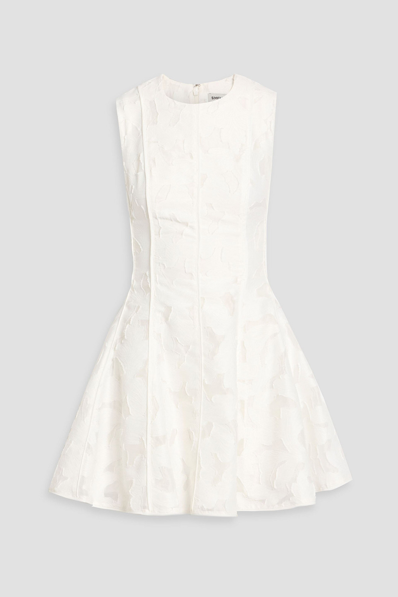 simkhai - sylvia fil coupé jacquard mini dress - white - us 0