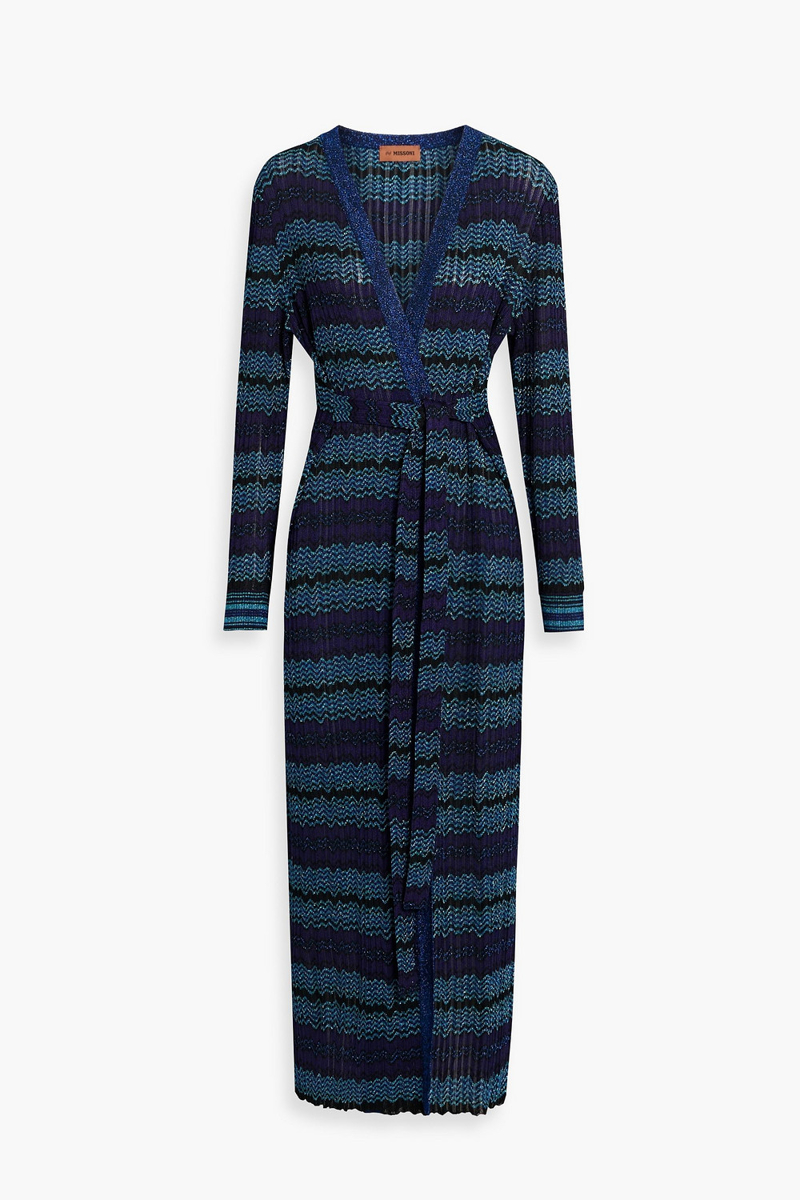 Missoni - Metallic crochet-knit cardigan - Blue - IT 42