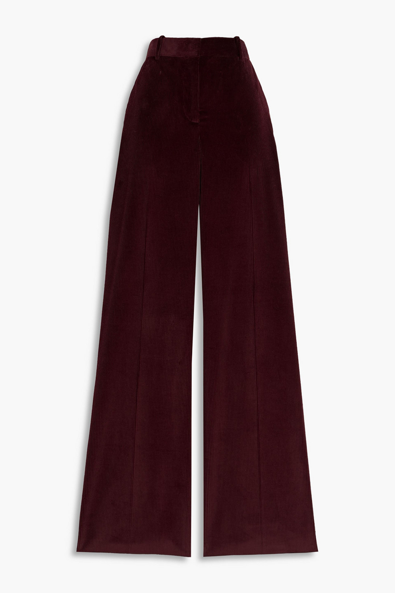 veronica de piante - anya cotton-corduroy wide-leg pants - burgundy - it 38