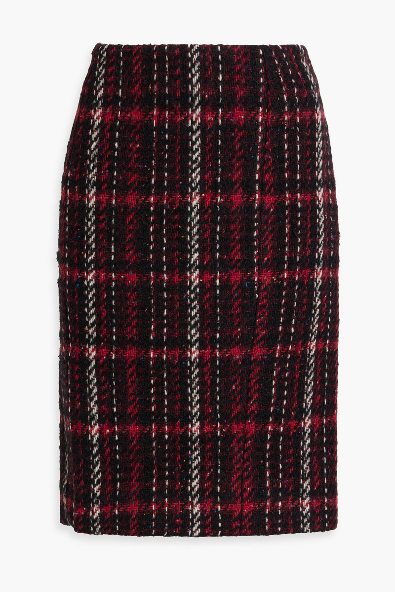 Marni - Checked wool-blend tweed skirt - Red - IT 40