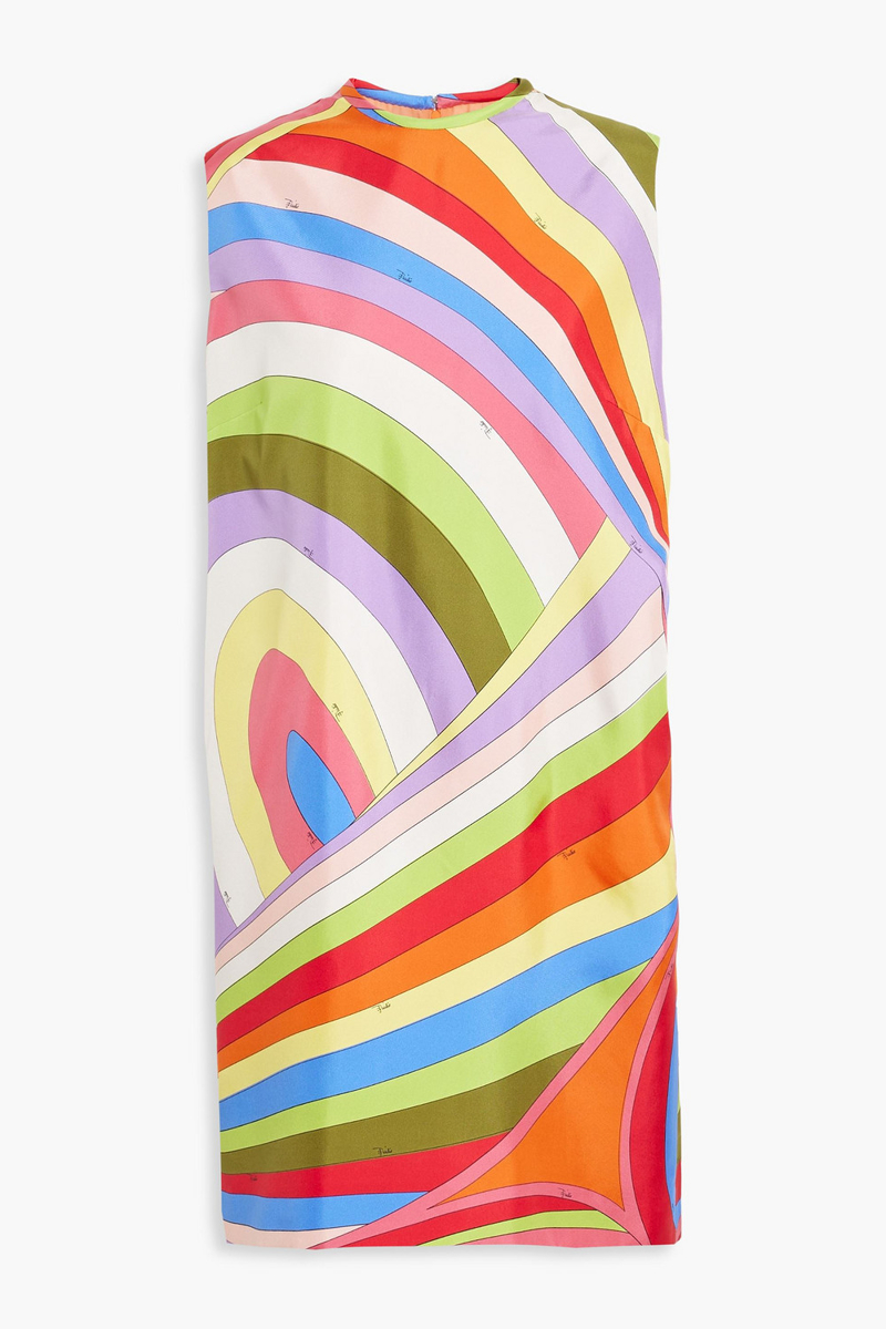 pucci - printed silk-twill mini dress - multicolor - it 40