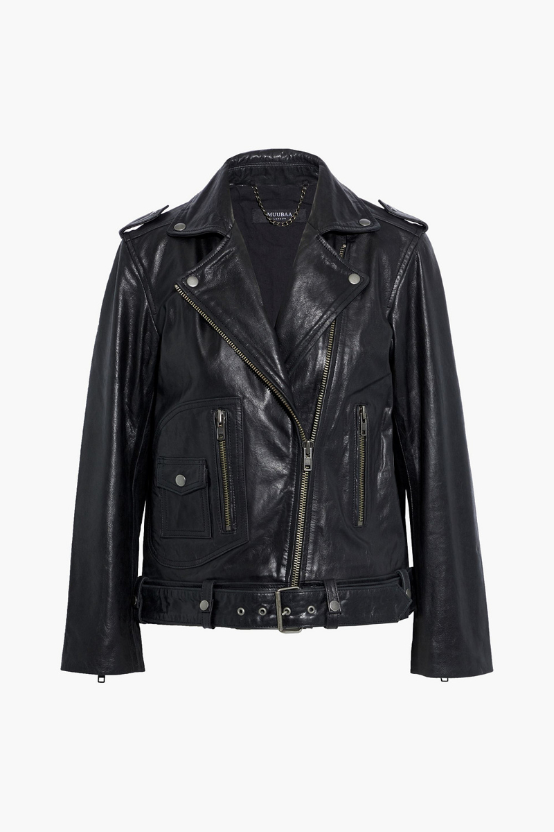 Muubaa - Emilia leather biker jacket - Black - UK 12
