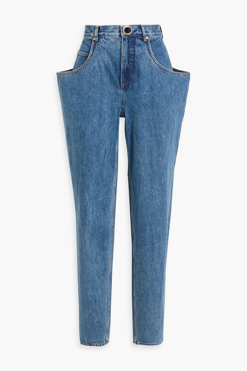 area - high-rise tapered jeans - blue - 27