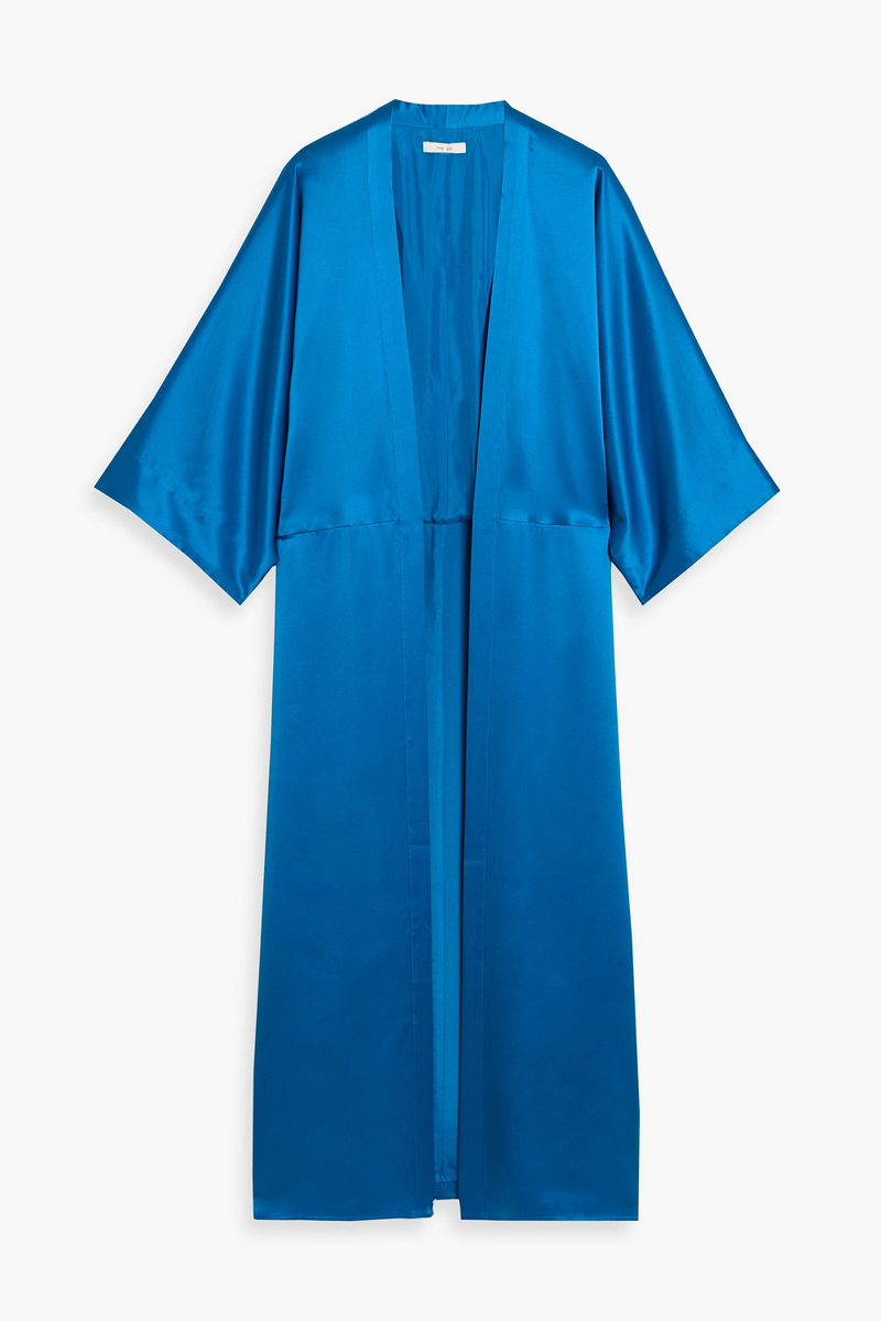 the sei - silk-satin kimono - blue - us 2