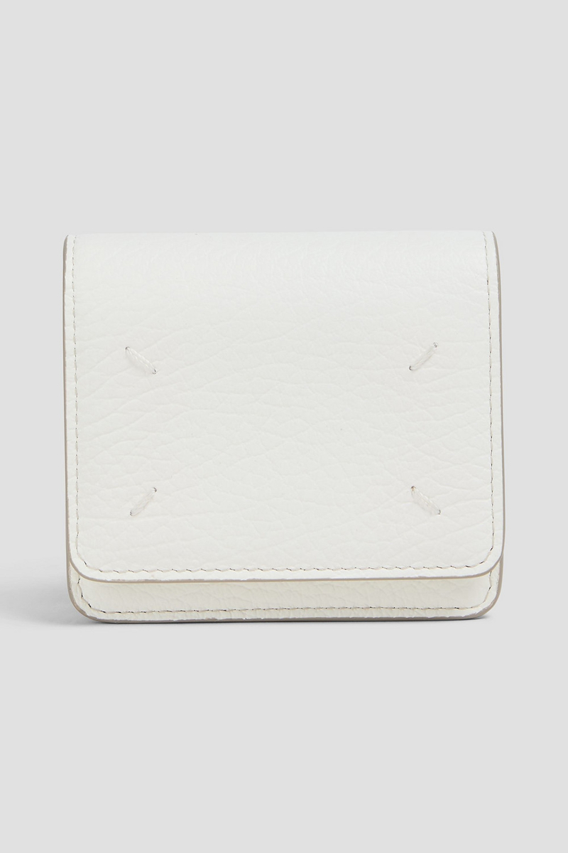 maison margiela - pebbled-leather wallet - white - onesize