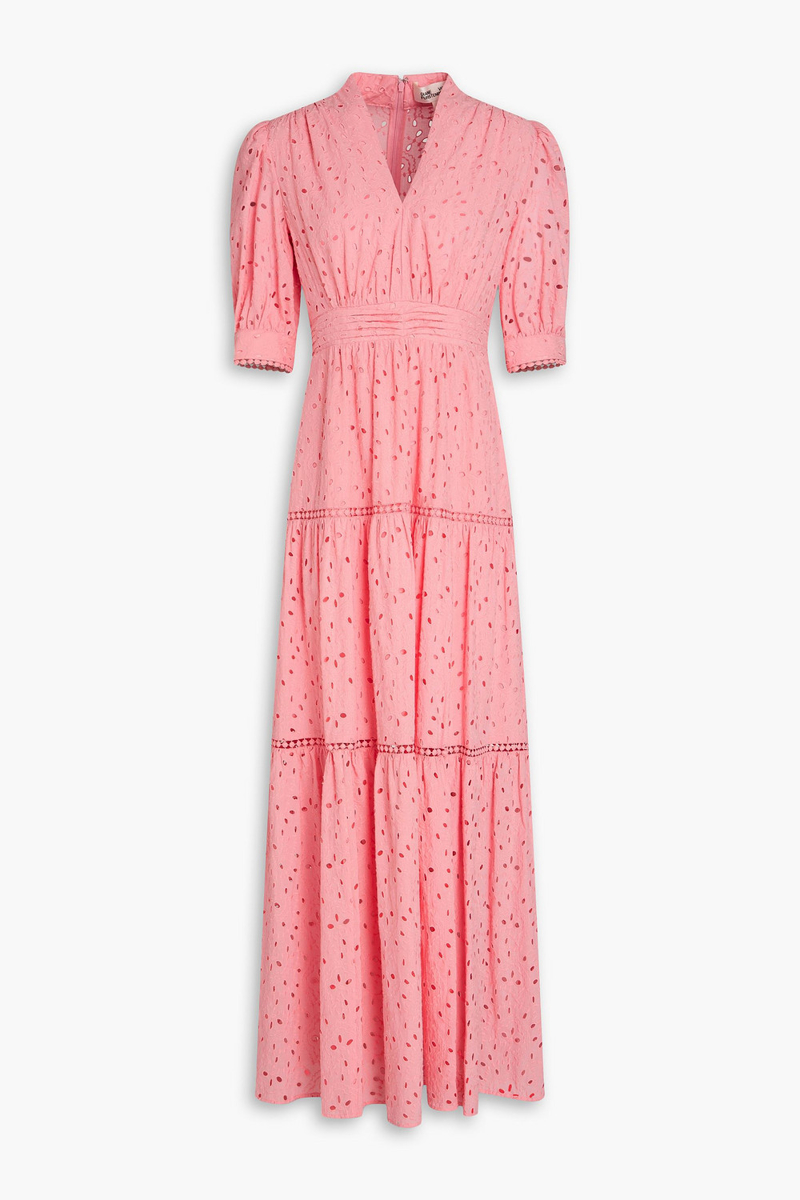 Diane von Furstenberg - Olivier tiered broderie anglaise cotton maxi dress - Pink - US 2