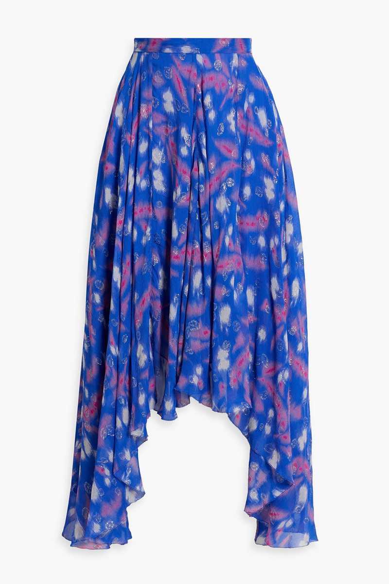 Isabel Marant - Namoni printed fil coupé silk-blend crepon maxi skirt - Blue - FR 40