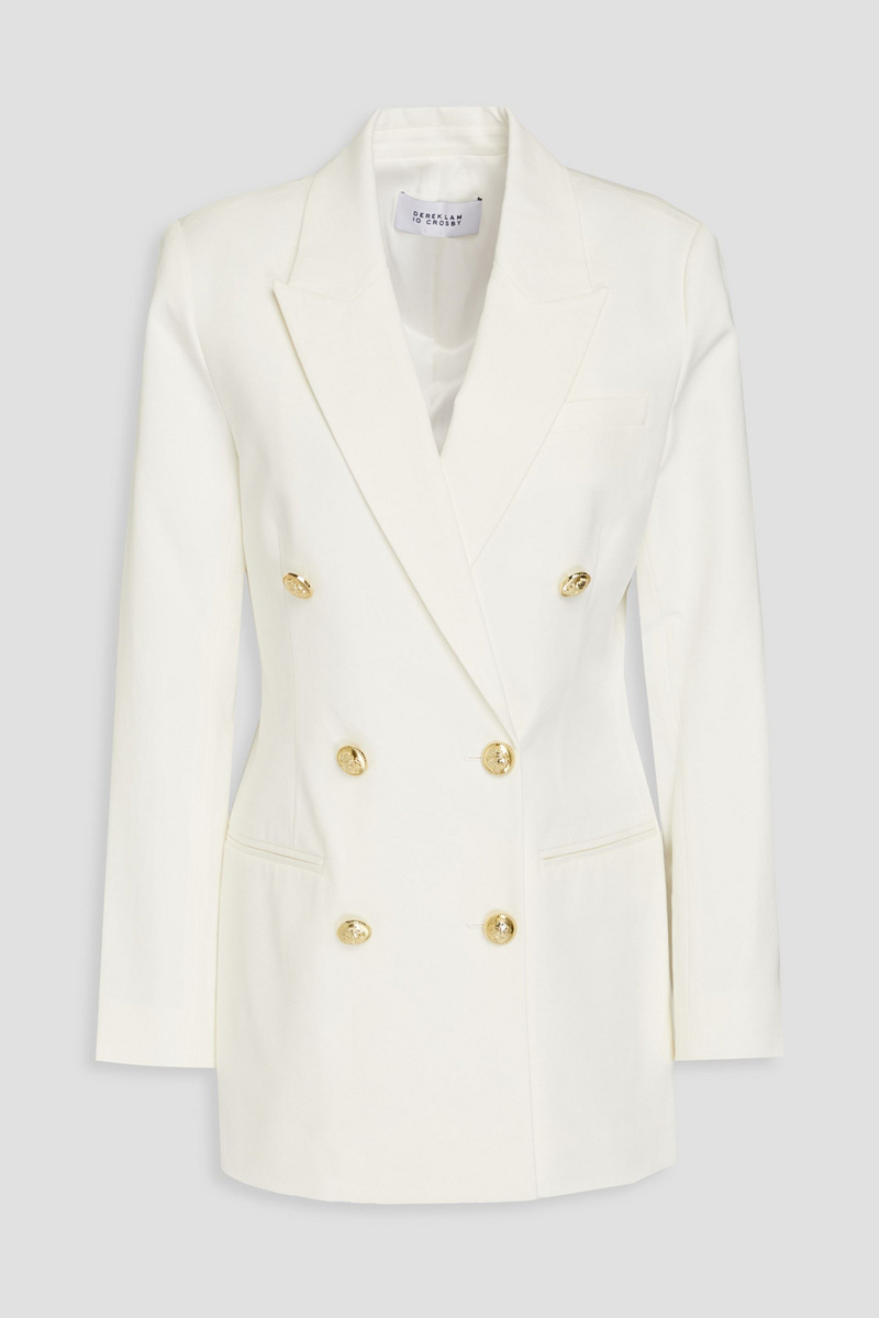 Derek Lam 10 Crosby - Walter double-breasted cotton-blend twill blazer - White - US 00