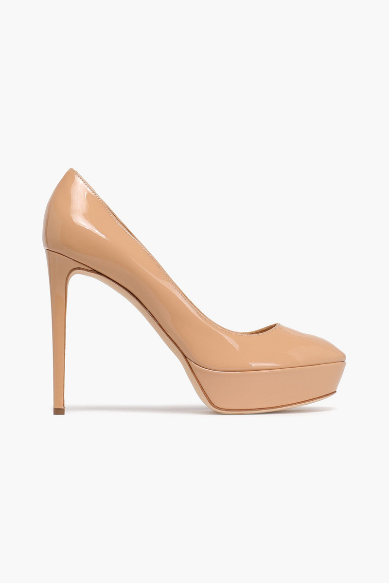 Sergio Rossi - Patent-leather platform pumps - Neutral - EU 39.5