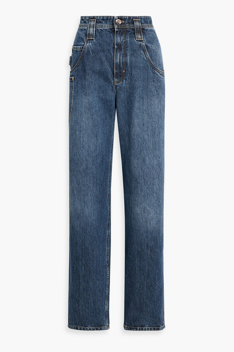 brunello cucinelli - high-rise straight-leg jeans - blue - it 40