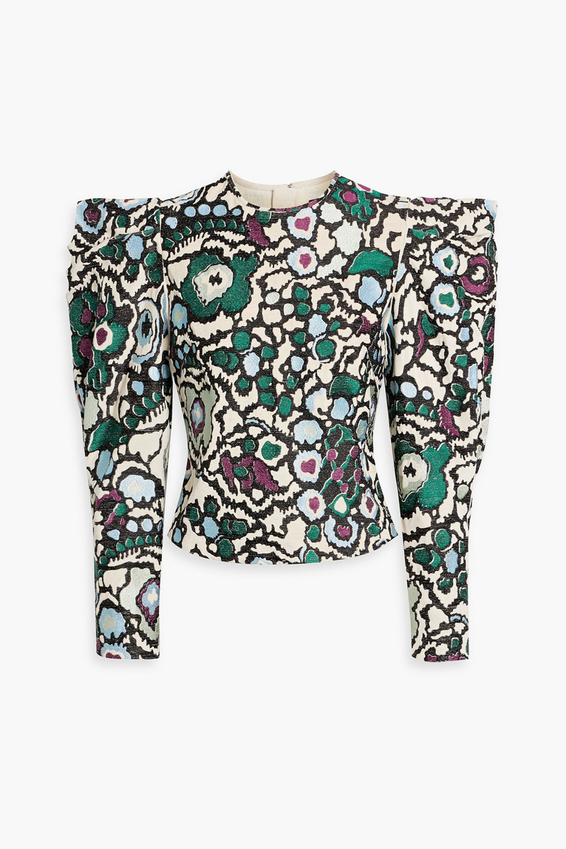 Isabel Marant - Damili cotton-jacquard top - Green - FR 40