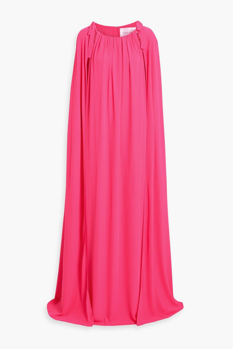 carolina herrera - cape-effect crepe gown - pink - us 4