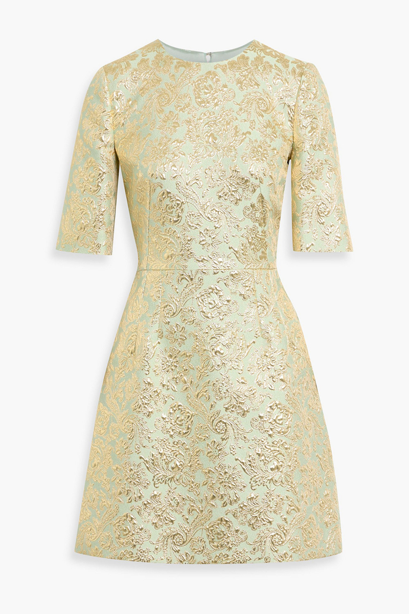 dolce&gabbana - metallic brocade mini dress - metallic - it 38