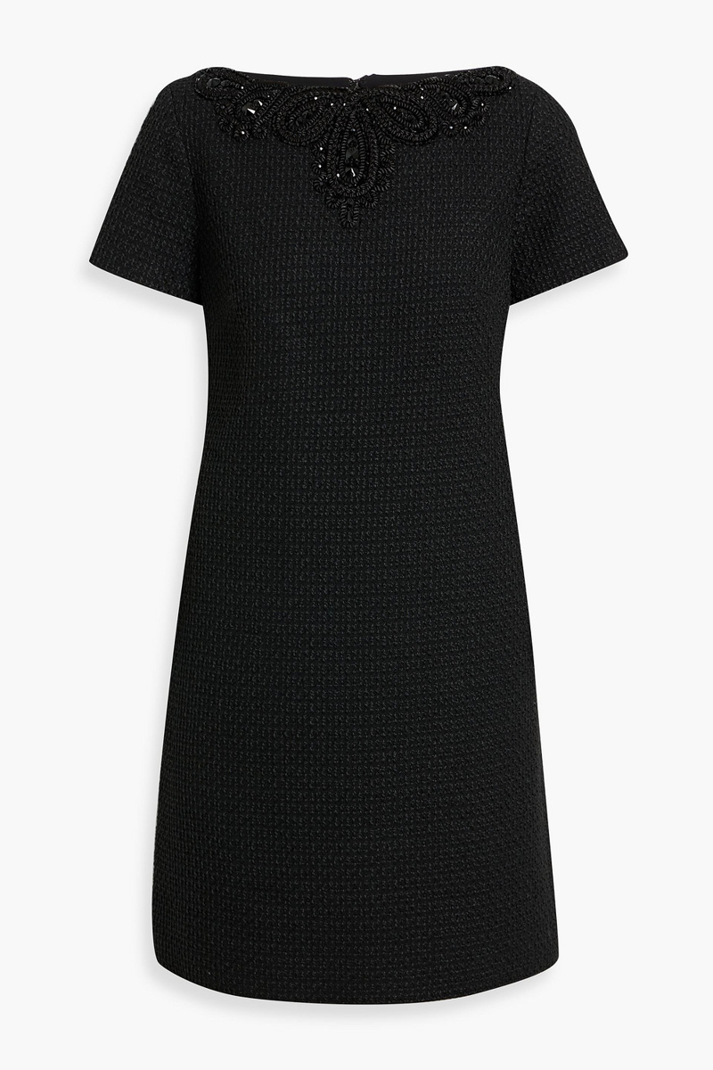 carolina herrera - embellished tweed mini dress - black - us 2