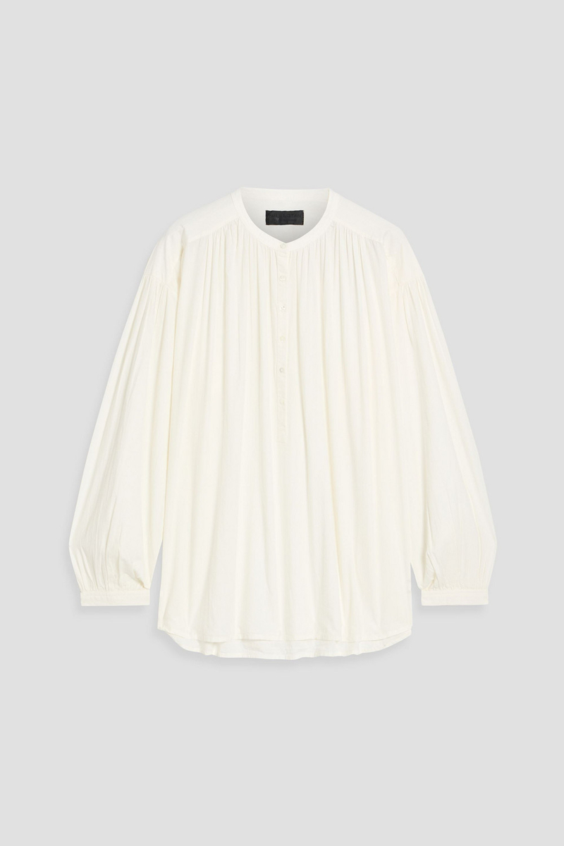 nili lotan - neville cotton-jacquard blouse - white - xs
