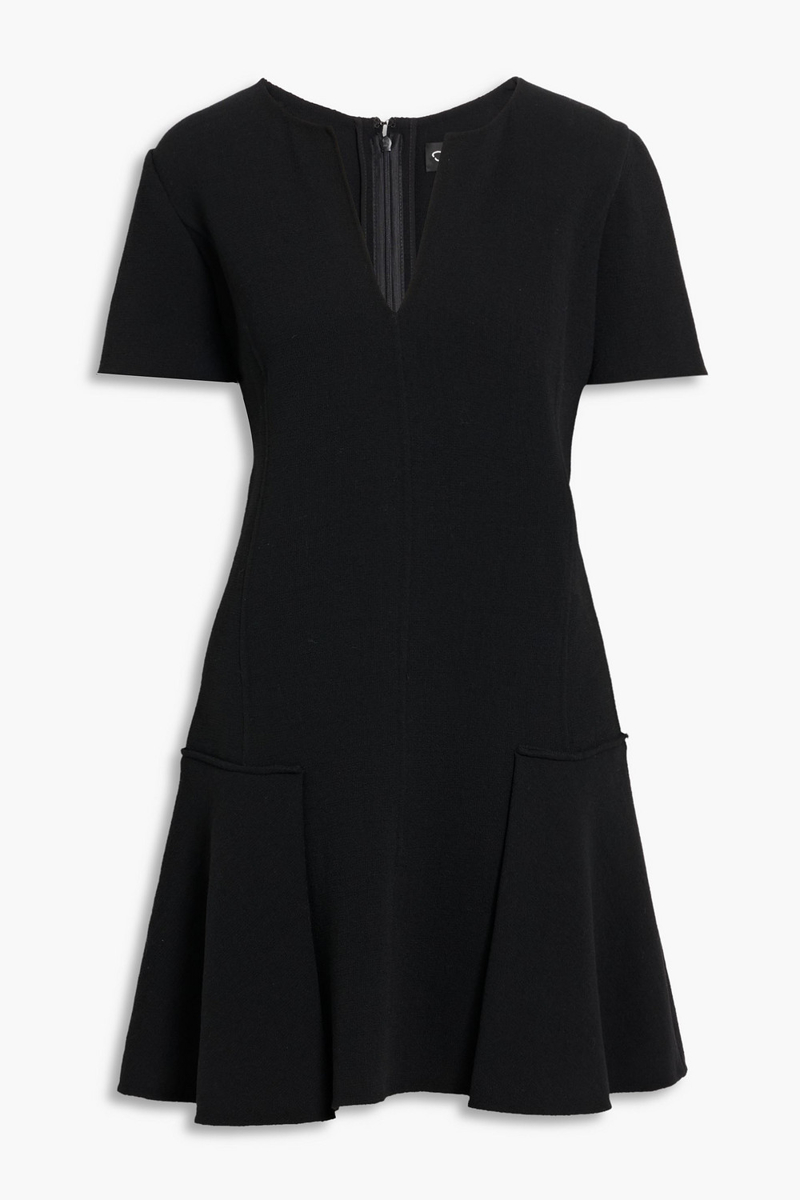 oscar de la renta - wool-blend crepe mini dress - black - us 4