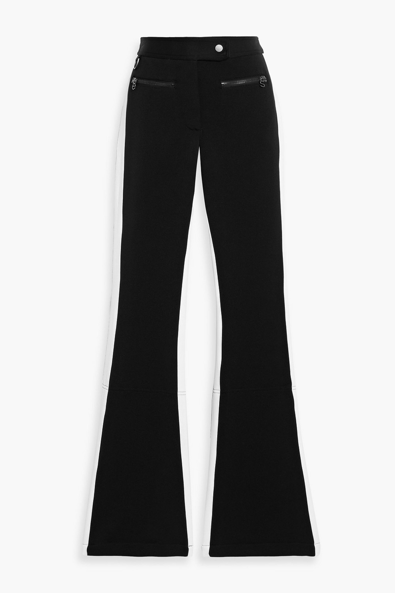 erin snow - phia color-block flared ski pants - black - us 10