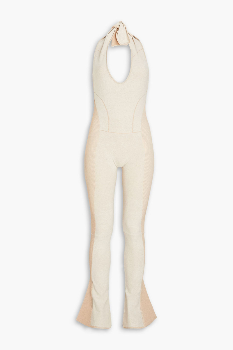 JACQUEMUS - Baunhila stretch-knit halterneck jumpsuit - Neutral - FR 40