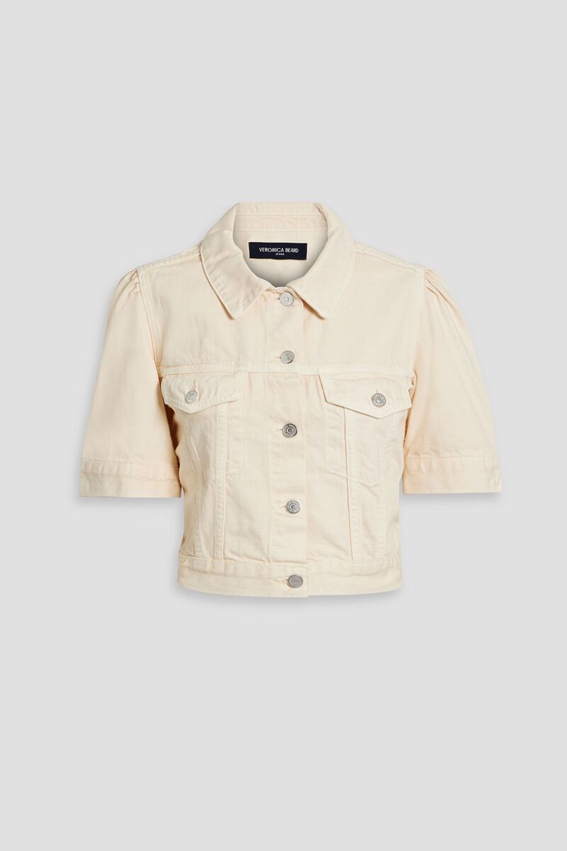 Veronica Beard - Raina cropped denim jacket - White - S