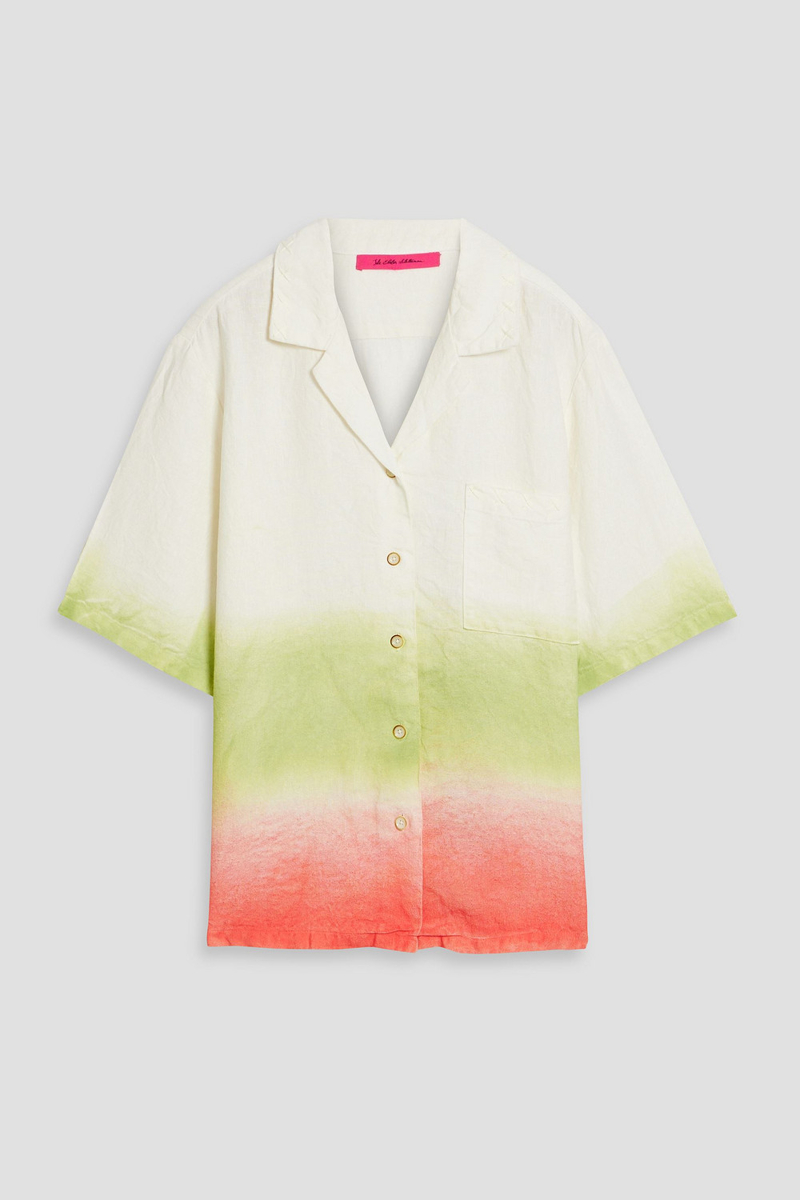 the elder statesman - sulfur tie-dyed linen shirt - white - s