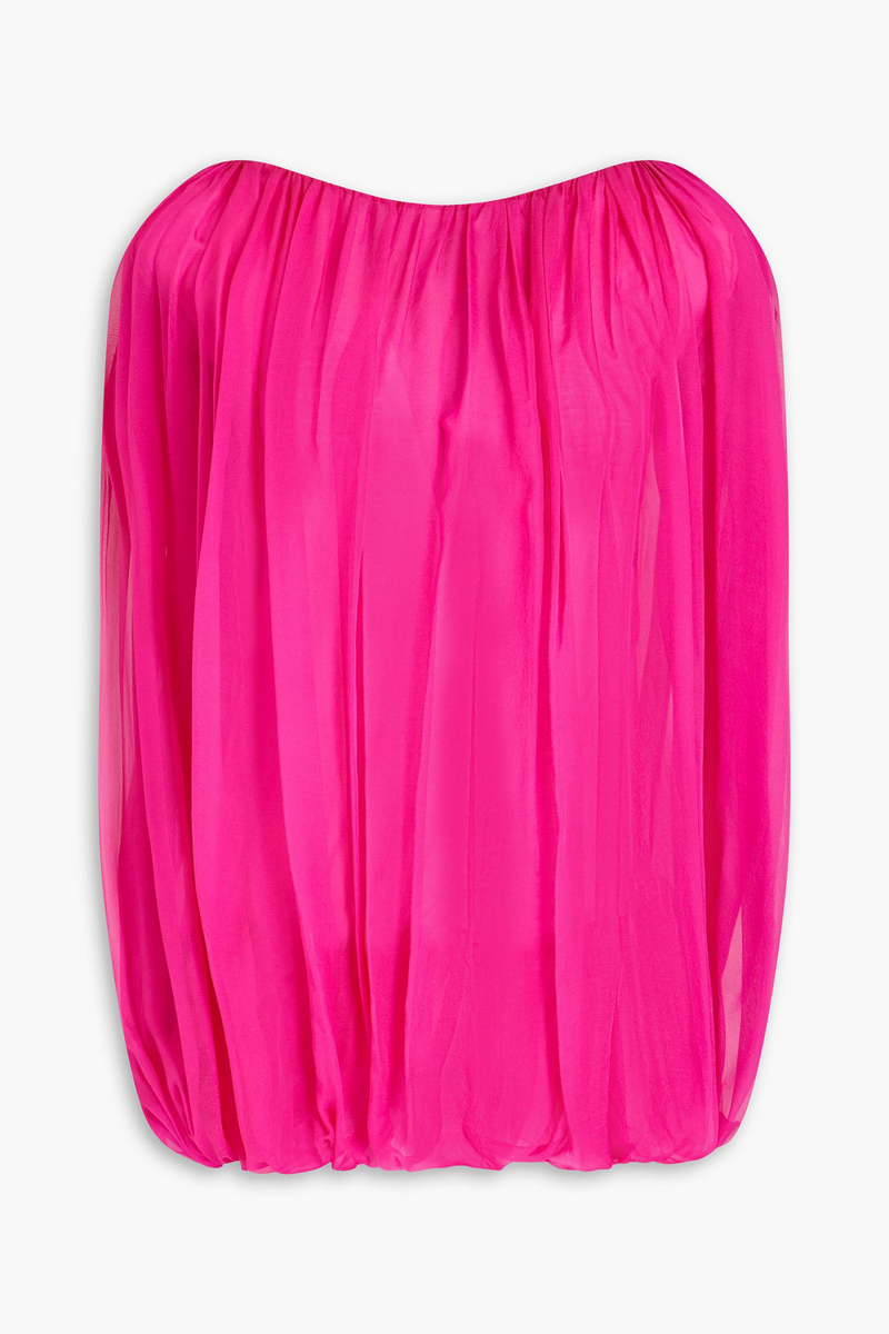Rick Owens - Gathered silk-chiffon top - Pink - IT 40
