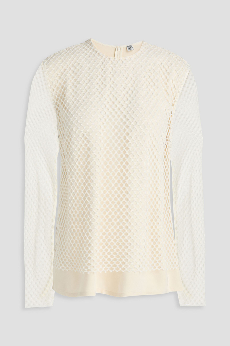 toteme - layered lace top - white - fr 32