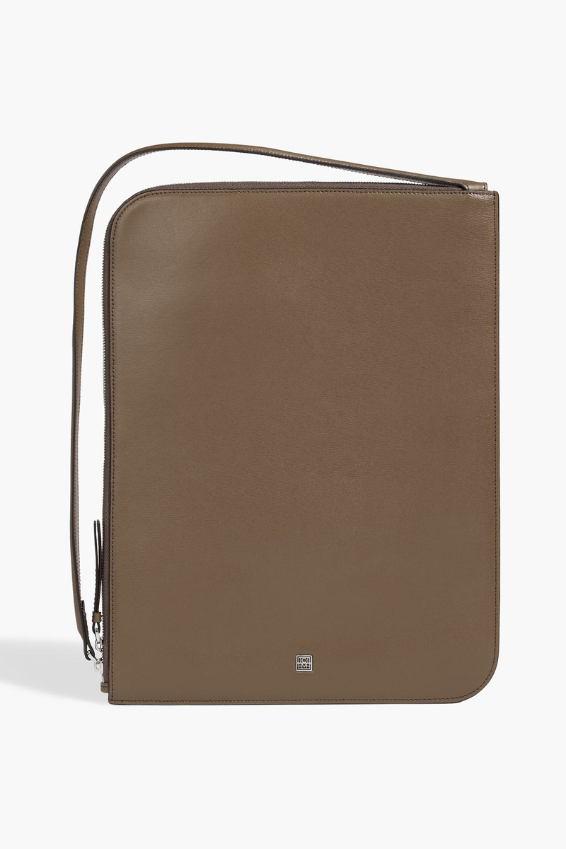 toteme - slim leather tote - neutral - onesize