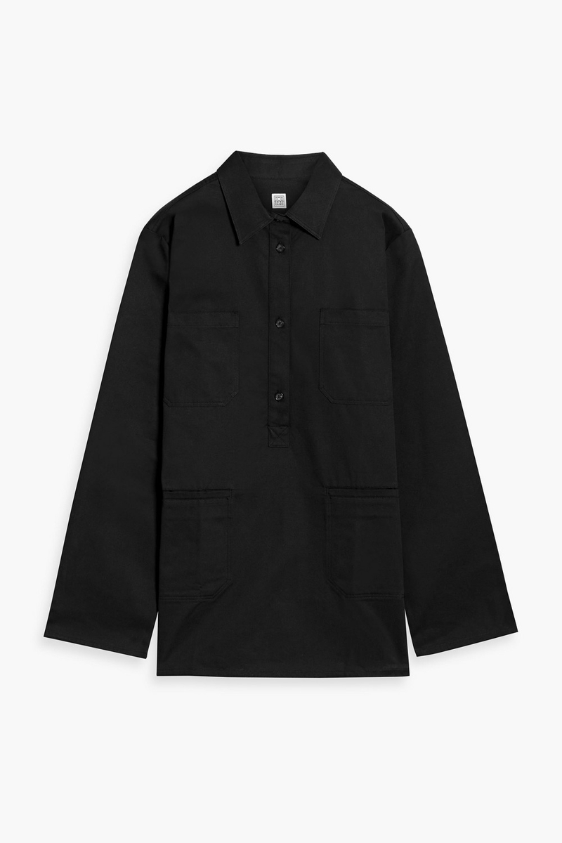 toteme - cotton-twill shirt - black - fr 32