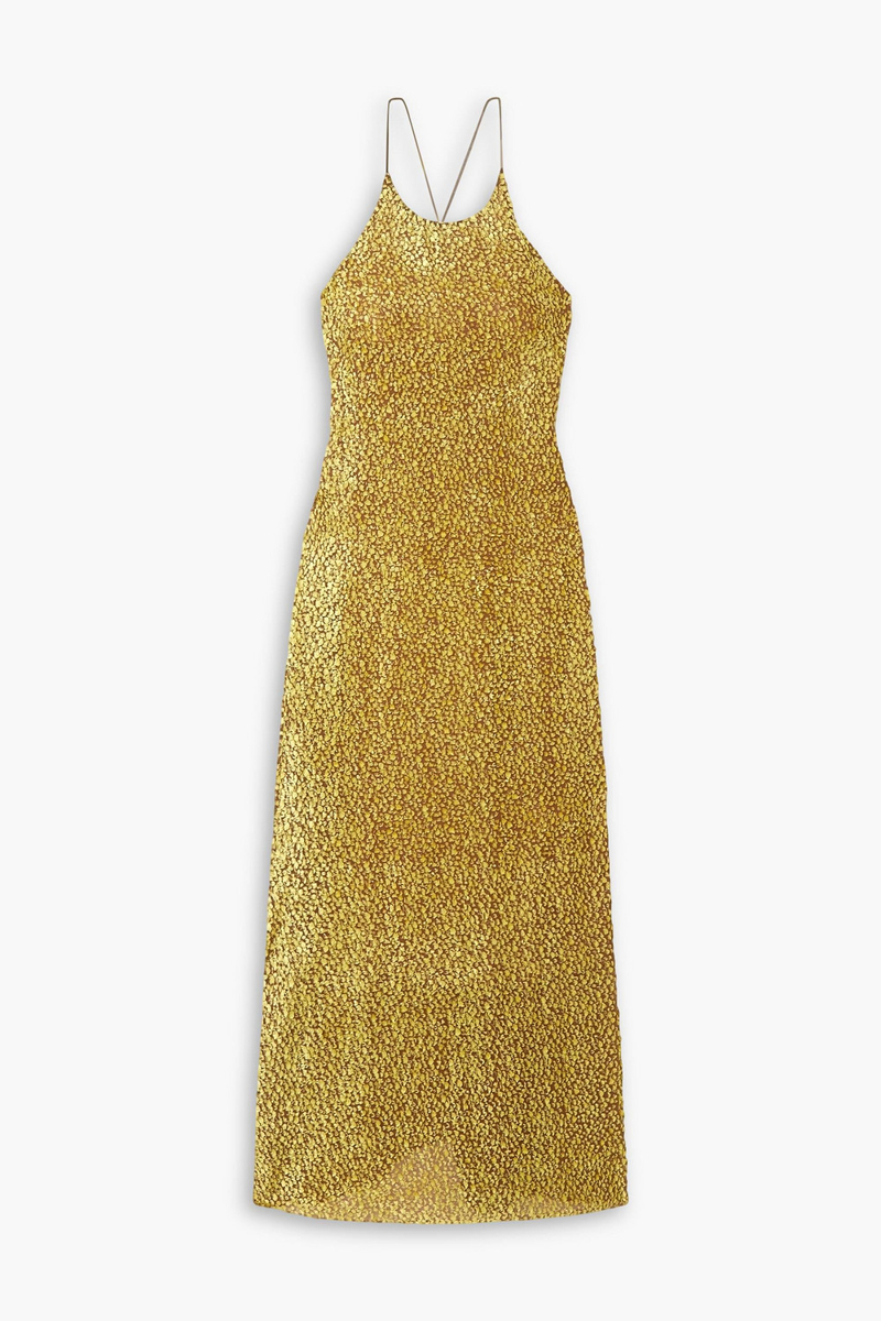 GAUCHERE - Bouclé-crepe maxi dress - Yellow - FR 38