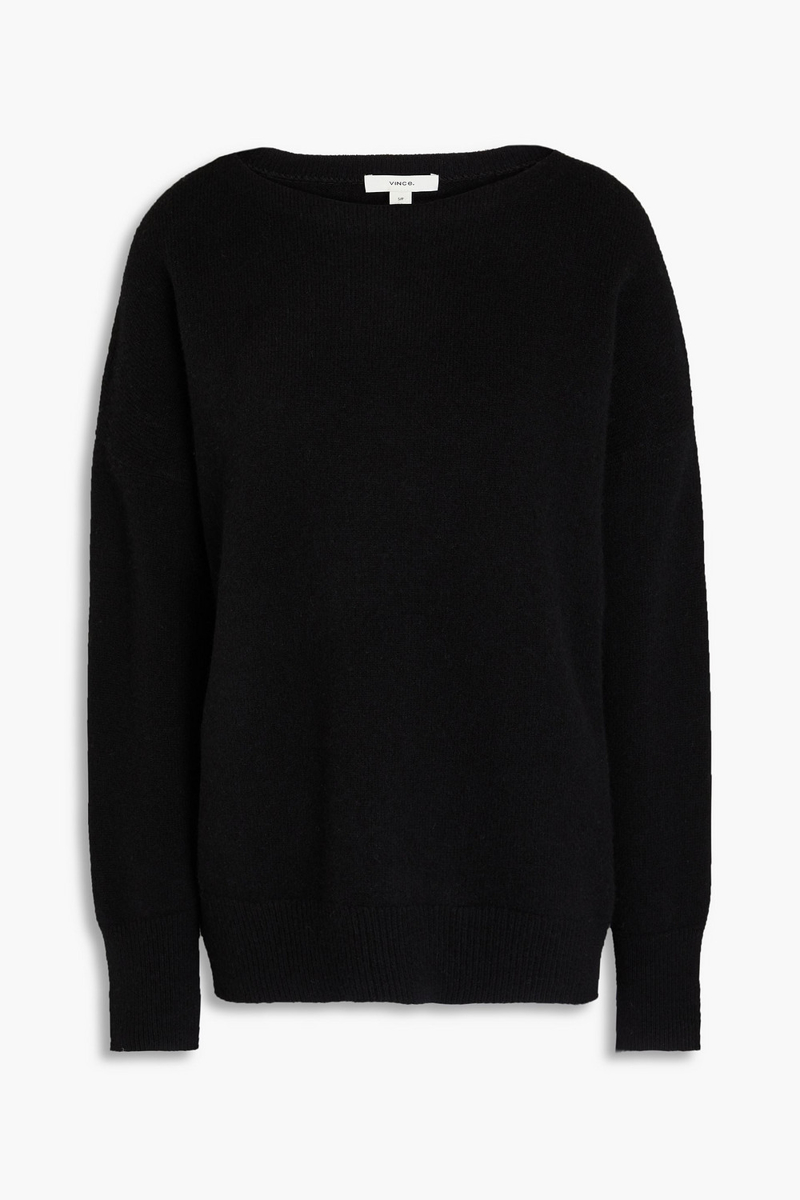 vince. - wool and cashmere-blend sweater - black - xs