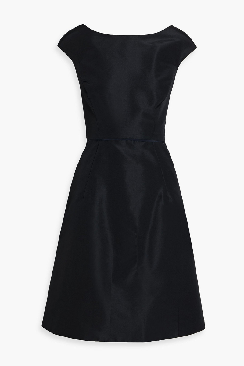 oscar de la renta - pleated silk-faille dress - blue - us 8