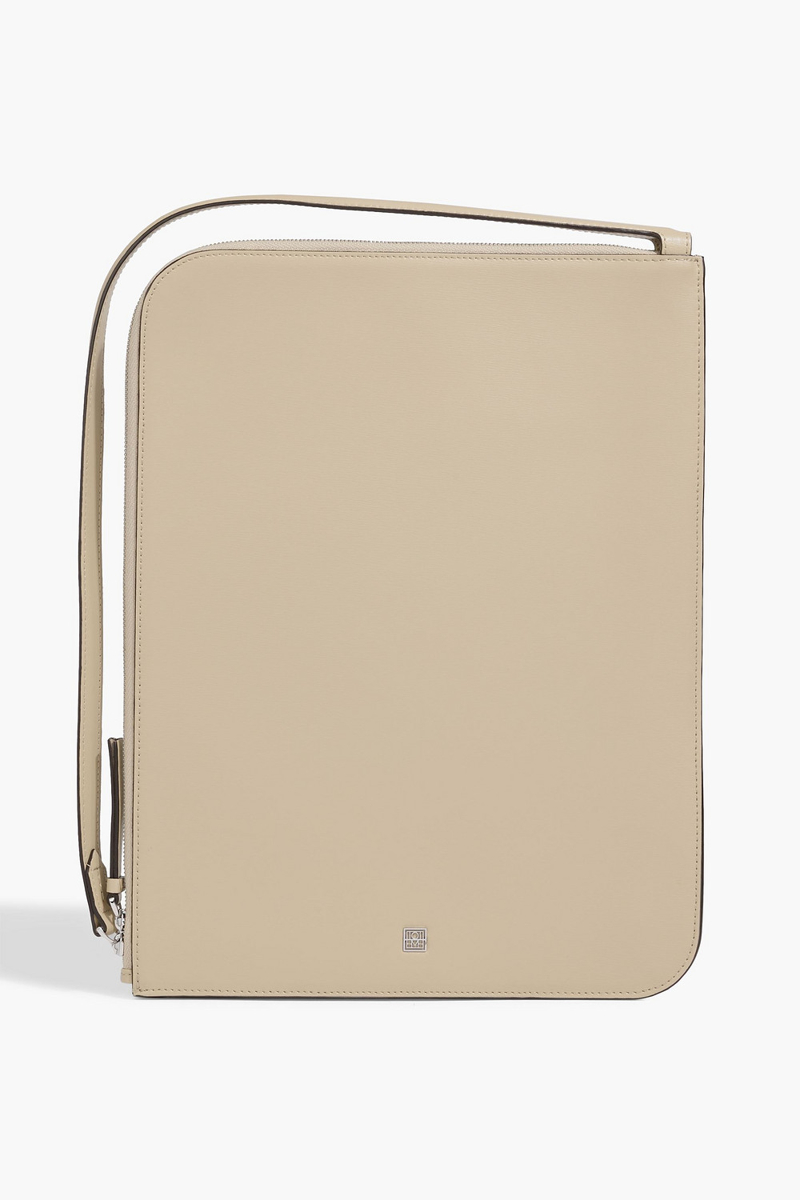 toteme - slim leather tote - neutral - onesize