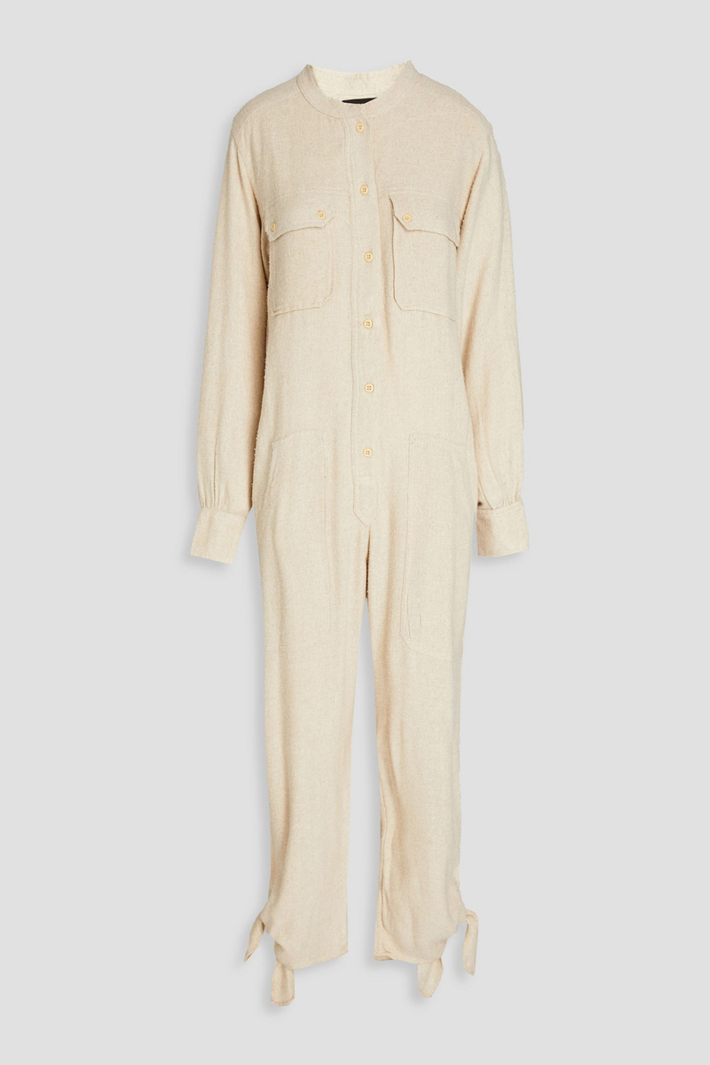 Isabel Marant - Tacaia cropped silk-twill jumpsuit - White - FR 36