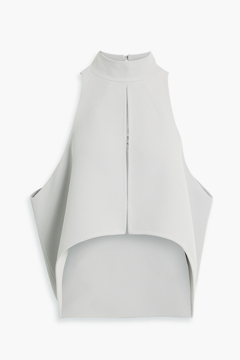 Safiyaa - Split-front crepe top - Gray - FR 36