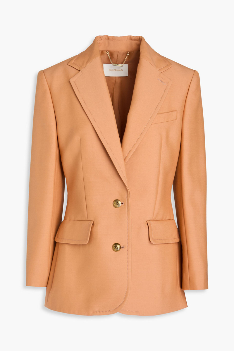 zimmermann - wool-blend blazer - brown - 0