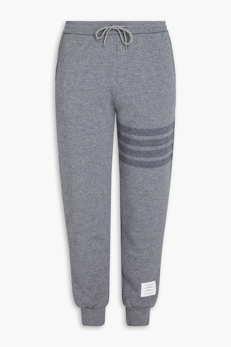 thom browne - striped wool track pants - gray - it 38