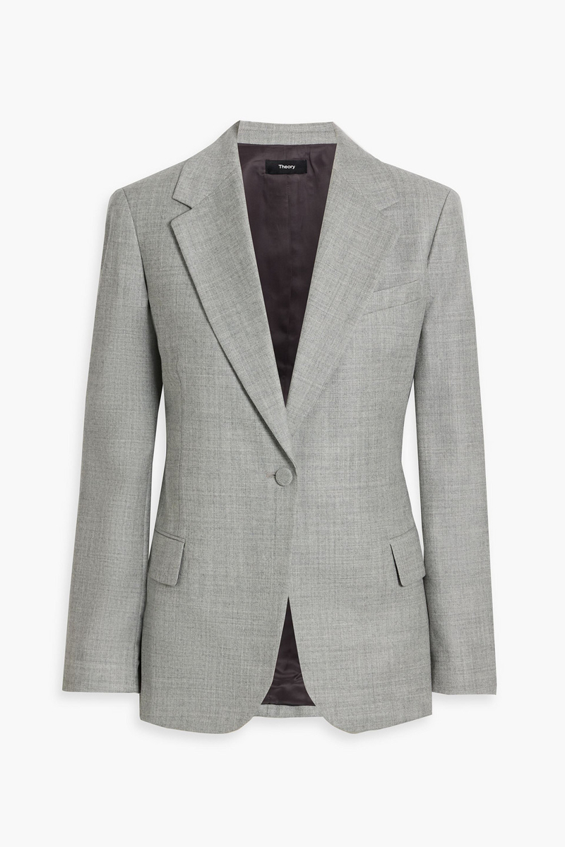 theory - wool blazer - gray - us 8