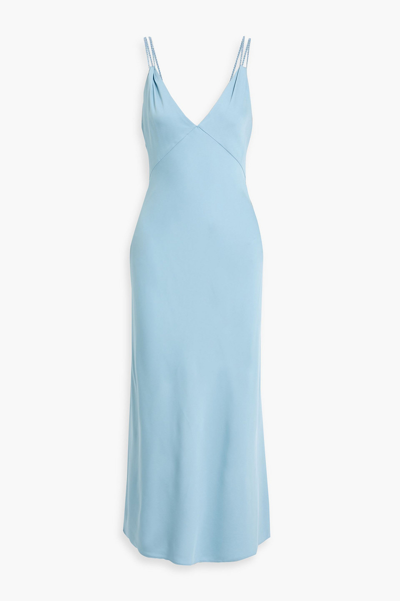 alice olivia - kiro satin-crepe midi dress - blue - us 12