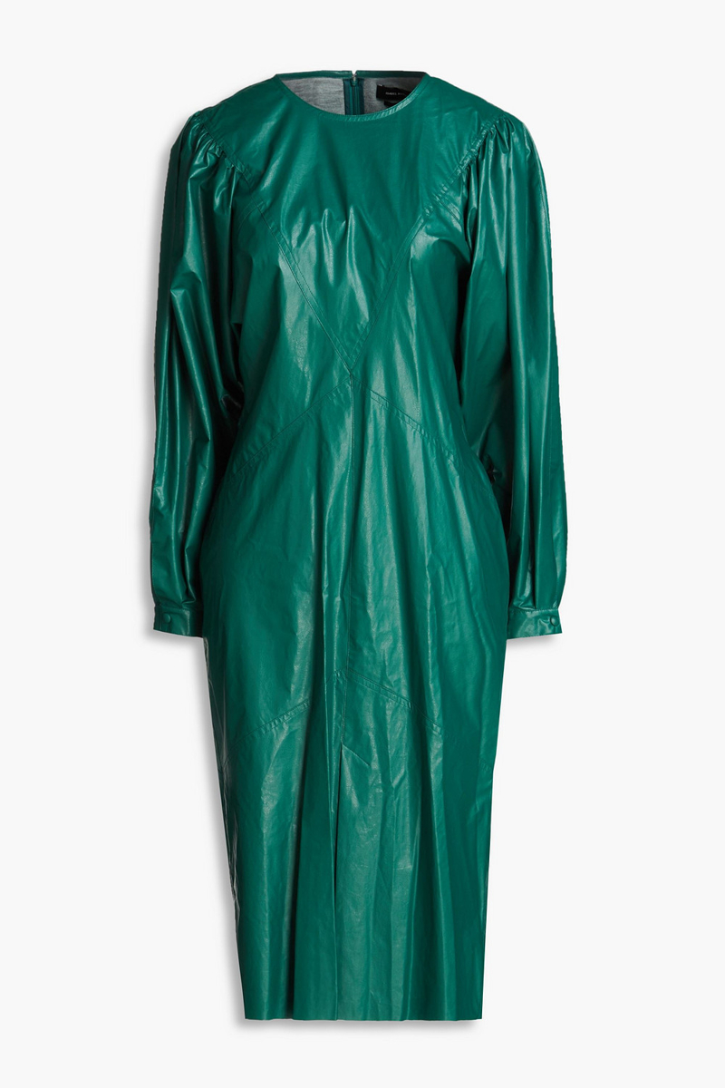 Isabel Marant - Drea modal-blend faux leather dress - Green - FR 40