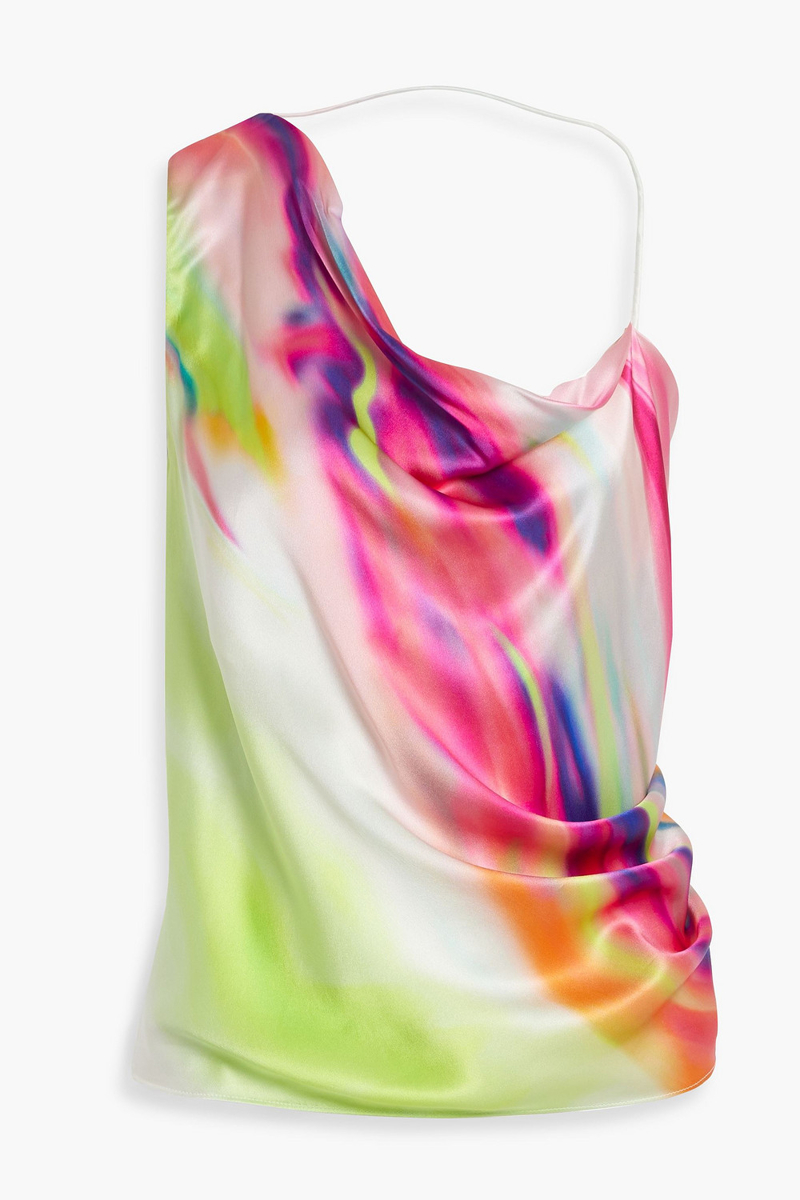 Et Ochs - Hannah draped tie-dyed silk-satin top - Pink - US 10