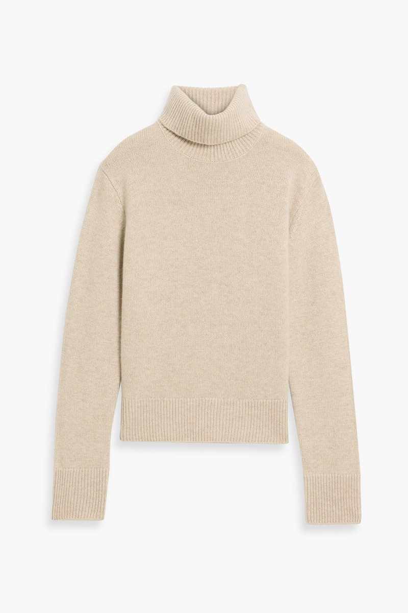 frame - cashmere turtleneck sweater - neutral - l