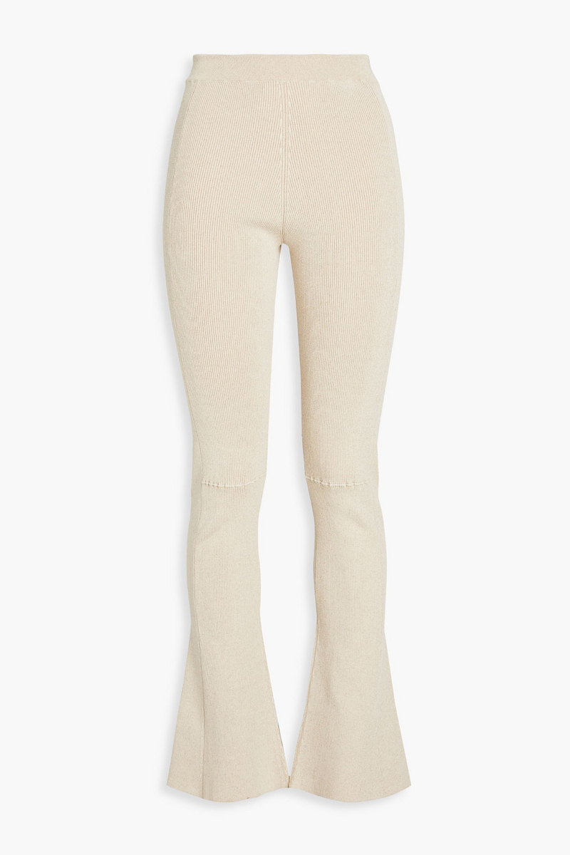 JACQUEMUS - Baunhila ribbed-knit flared pants - Neutral - FR 32