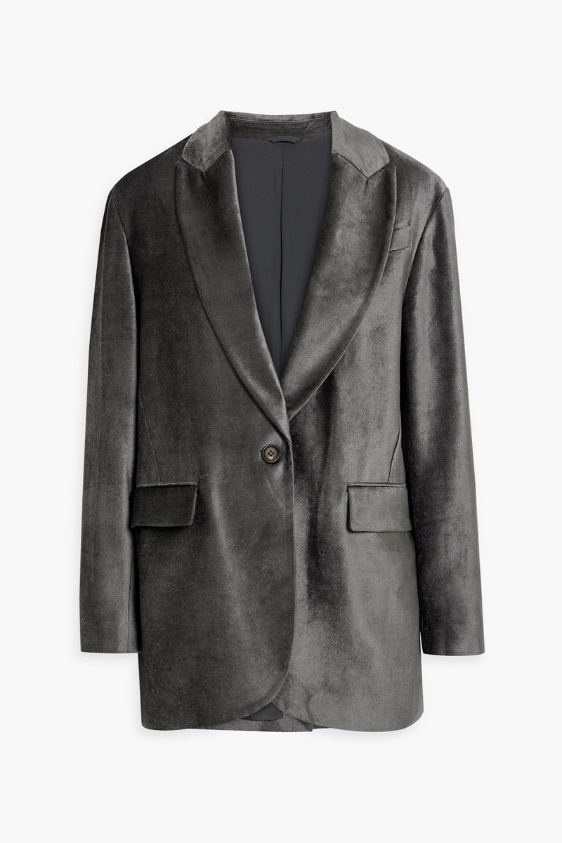 brunello cucinelli - velvet blazer - gray - it 40