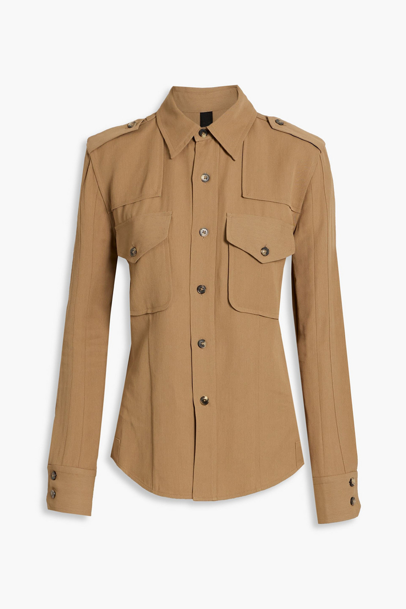 Petar Petrov - Lacy gabardine shirt - Brown - FR 34