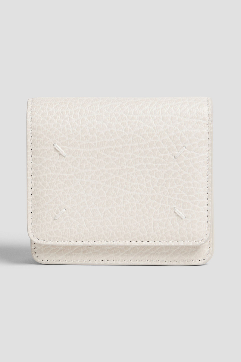 maison margiela - pebbled-leather wallet - white - onesize