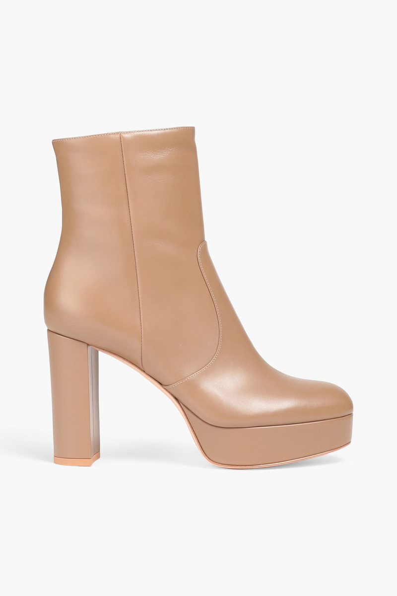 Gianvito Rossi - Leather platform ankle boots - Neutral - EU 39